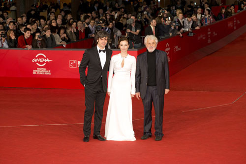Michele Placido con la figlia Violante e Luca Argentero sul red carpet del Roma Film Festival, foto stampa
